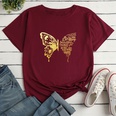 Letter Butterfly Fashion Print Ladies Loose Casual TShirtpicture42